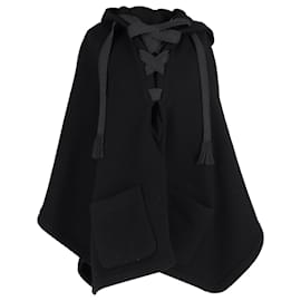 Chloé-Chloé Iconic Hooded Blend Cape in Black Wool-Black