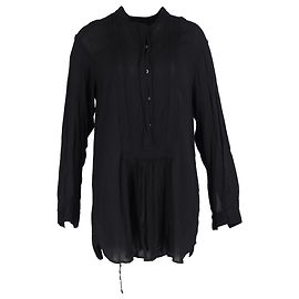 Camicia plissettata con bottoni Ann Demeulemeester in cotone nero Nero