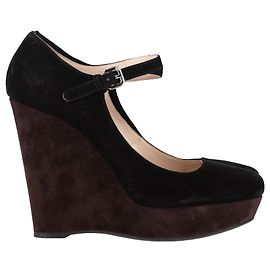 Prada Mary-Jane cuñas de plataforma en ante negro Negro