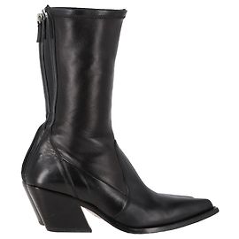 Bottes mi-mollet à talon incliné Givenchy en cuir noir Noir