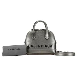 Balenciaga-Balenciaga Glitter Patent Leather Handbag-Grey