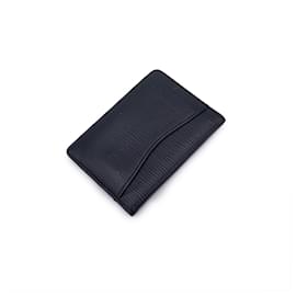 Louis Vuitton-Black Epi Leather Card Holder Pocket Organizer Wallet-Black