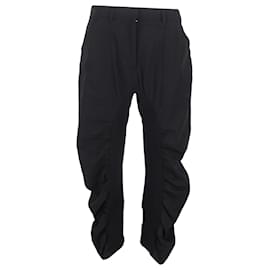 Stella Mc Cartney- Stella Mccartney Tina Ruched Trousers in Black Wool-Black