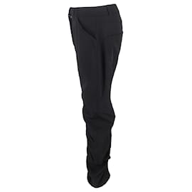 Stella Mc Cartney- Stella Mccartney Tina Ruched Trousers in Black Wool-Black