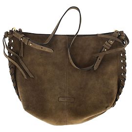 Sac à épaule hobo Isabel Marant en daim marron Marron Rouge