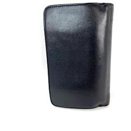 Chanel-Chanel Caviar Timeless CC Zippered Pocket Black Wallet-Black