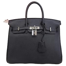 Hermès-Hermes Birkin 25 T Handbag-Black