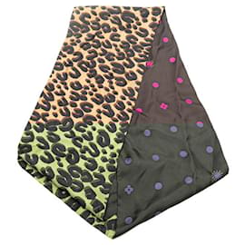 Louis Vuitton-Louis Vuitton Leopard Dot Reversible Scarf-Brown,Pink,Beige