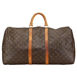 Louis Vuitton-Louis Vuitton Monogram Keepall 55 Boston Bag-Brown