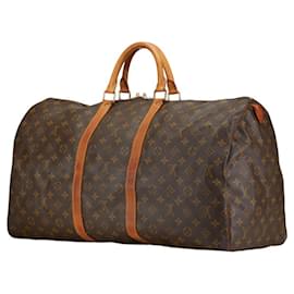 Louis Vuitton-Louis Vuitton Monogram Keepall 55 Boston Bag-Brown