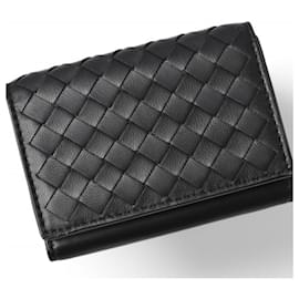 Bottega Veneta-Bottega Veneta Tri-fold Wallet-Black,Grey