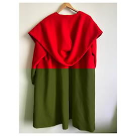 Chloé-Red cape-style coat by Chloé-Red