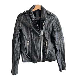 Autre Marque-Gipsy 2.0 Coat for Women in New Leather without Tag-Ebony