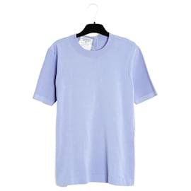 Chanel-Chanel 1992 T-shirt Lavender FR40 Mauve Cotton Knit CC buttons Top UK12 US10-Purple