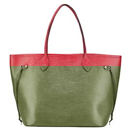 Louis Vuitton-Louis Vuitton Epi Neverfull MM Handbag Tote Bag-Red