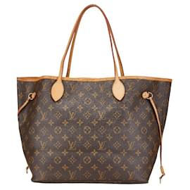 Louis Vuitton-Louis Vuitton Damier Neverfull MM Tote Bag-Brown,Damier ebene
