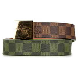Louis Vuitton-Louis Vuitton Damier Santur Carre Belt-Brown,Golden