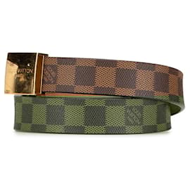 Louis Vuitton-Louis Vuitton Damier Santur Carre Belt-Brown,Golden