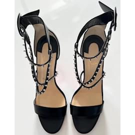 Christian Louboutin-Choca Lux 100 kid black silver-Black