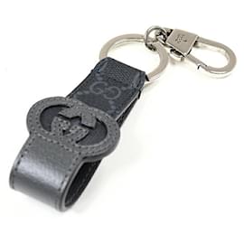 Gucci-Gucci Cutout Interlocking G Keychain-Brown,Black,Silvery