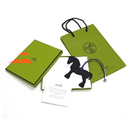 Hermès-Hermes Petit H Hermie Horse Bag Charm-White,Navy blue
