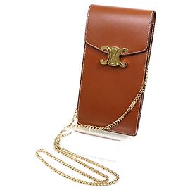 Céline Pochette mobile verticale Celine pour smartphone Marron