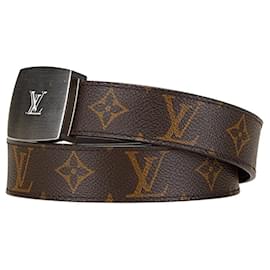 Louis Vuitton-Louis Vuitton Monogram Santur LV Cut Belt-Brown
