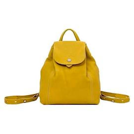 Longchamp Mini Backpack in Yellow Leather Yellow