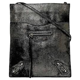 Balenciaga-Balenciaga Metallic Silver Shoulder Bag-Silvery