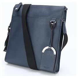 Bulgari-Bvlgari Bvlgari Leather Shoulder Bag-Navy blue