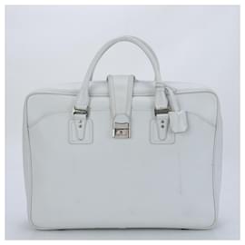 Bulgari-Bvlgari Leather Boston Bag-White