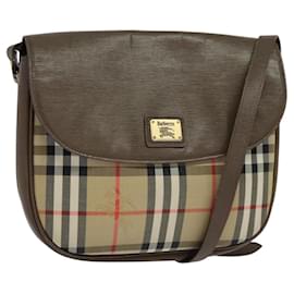 Autre Marque-Burberrys Nova Check Shoulder Bag Beige Auth 113234-Beige