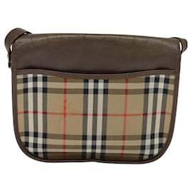 Autre Marque-Burberrys Nova Check Shoulder Bag Beige Auth 113234-Beige