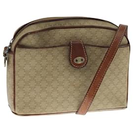 Céline-CELINE Macadam Canvas Shoulder Bag Beige Auth 105489-Beige