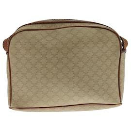 Céline-CELINE Macadam Canvas Shoulder Bag Beige Auth 105489-Beige