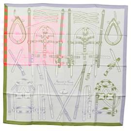 Hermès-HERMES Carre 90 Scarf Silk Orange Auth 99986-Orange