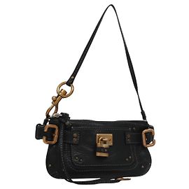 Chloé Chloe Paddington Accessory Pouch Leather Black Auth 113824 Black