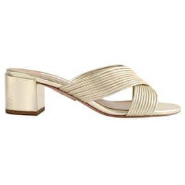 Aquazzura-Leather heels-Golden