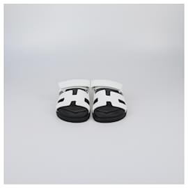 Hermès-HERMES Flats T.EU 38 Leather-White