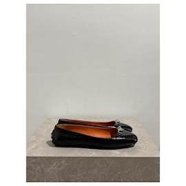 Hermès-HERMES Ballet flats T.EU 37 Leather-Black