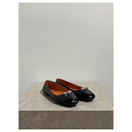 Hermès-HERMES Ballet flats T.EU 37 Leather-Black