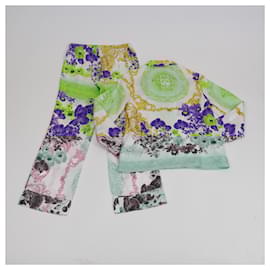 Autre Marque-NON SIGNE / UNSIGNED Trousers T.FR 0 Silk-Green