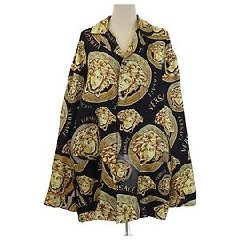VERSACE Hemden T.FR 6 Seide Schwarz