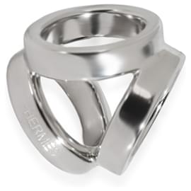 Hermès-Hermès Palladium Plated Brass Mini Trio Twilly Ring-Other