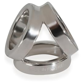Hermès-Hermès Palladium Plated Brass Mini Trio Twilly Ring-Other