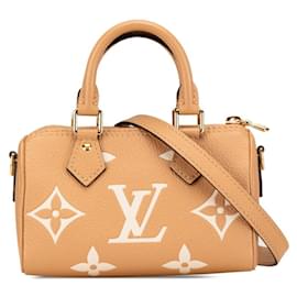 Louis Vuitton-Louis Vuitton Monogram Empreinte Nano Speedy Mini Handbag-Beige