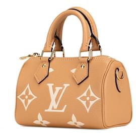 Louis Vuitton-Louis Vuitton Monogram Empreinte Nano Speedy Mini Handbag-Beige