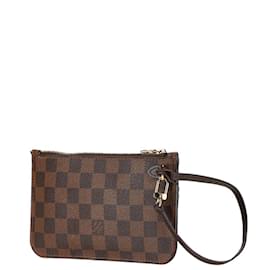 Louis Vuitton-Pochete Acessório Louis Vuitton Damier Neverfull PM-Marrom