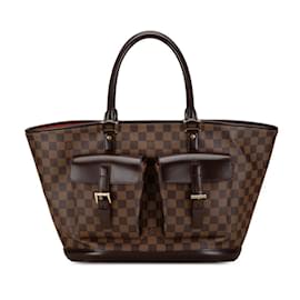 Louis Vuitton-Louis Vuitton Damier Manosque GM Handbag Tote Bag-Brown,Black