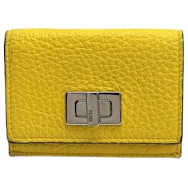 Fendi-Fendi Selleria Tri-fold Compact Wallet-Yellow